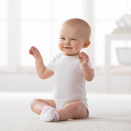 Gerber unisex-baby 8-pack Short Sleeve Onesies Bodysuits, White Long Sleeve Short Sleeve, 3-6 Months
