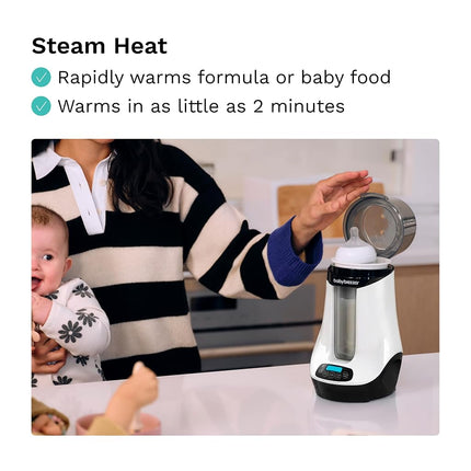 Baby Brezza Smart Baby Bottle Warmer, Breastmilk Warmer + Defroster – Free App - Only Brand with Different Temperatures for Breastmilk + Formula - Universal Fit for All Bottles + Milk Bags, Charcoal