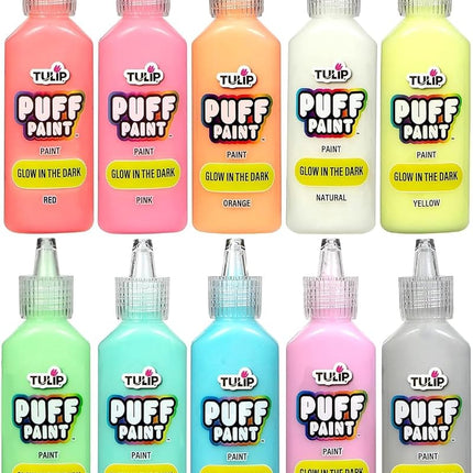Tulip Puff Paint Glow in the Dark Colors 10-pack, 