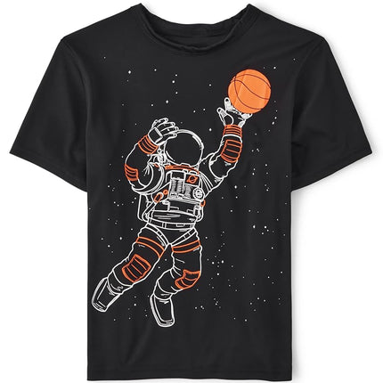 T-shirt à manches courtes de sport The Children's Place pour garçons, basket astronaute, 4 ans
