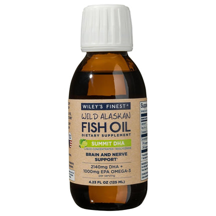 Wiley's Finest Huile de Poisson Sauvage d'Alaska - Summit DHA Citron Vert Naturel 125 ml