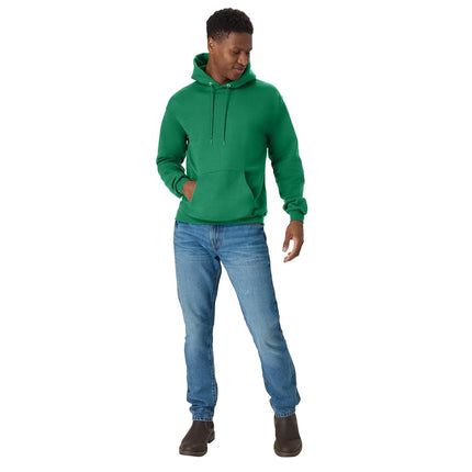 Hanes Men's EcoSmart Hoodie, Midweight Fleece, Pullover Hooded Sweatshirt, Kelly Green, L
