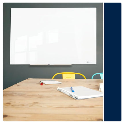 Quartet Magnetic Glass Dry-Erase White Board, 48" x 36" Standard Size Whiteboard, InvisaMount Frameless Mounting, 1 Accessory Tray, 1 Dry Erase Marker and 2 Glass Board Magnets (Q25F01IMW)