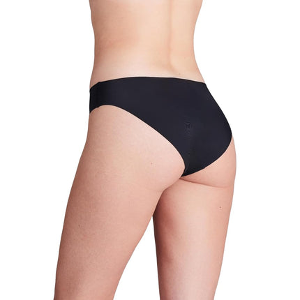 Under Armour Women's 3-Pack Pure Stretch No Show Bikini Underwear – Seamless Invisible Fit, No VPL, Ultra-Soft, All-Day Comfort - Black - S