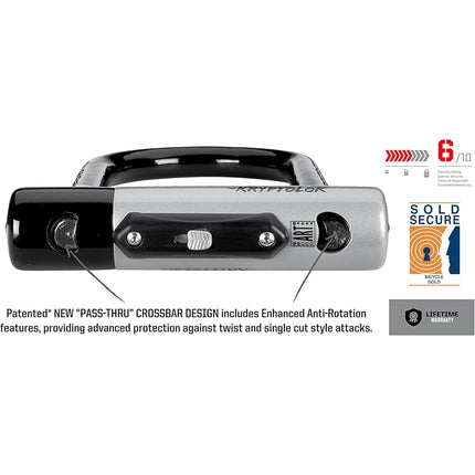 Kryptonite krytolok std with 4' Flex,Black/Silver