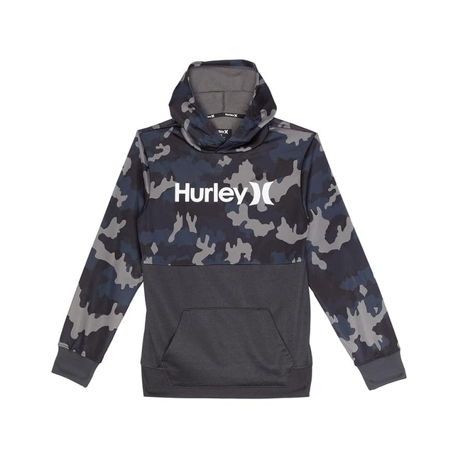 Hurley Boys' Solar Pullover Hoodie, Grey Camo, Medium
