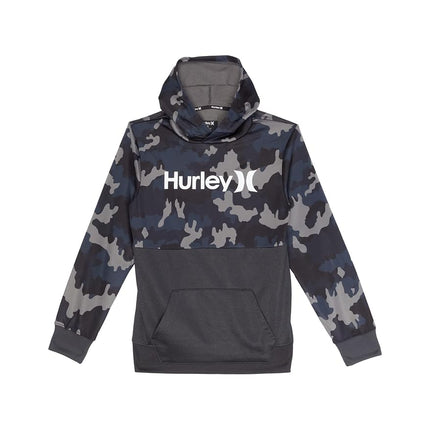 Hurley Boys' One and Only Pullover Hoodie, Grey Camo, Small