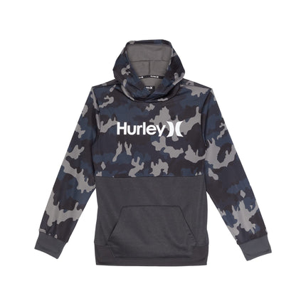 Hurley Boys' Solar Pullover Hoodie, Grey Camo, Med