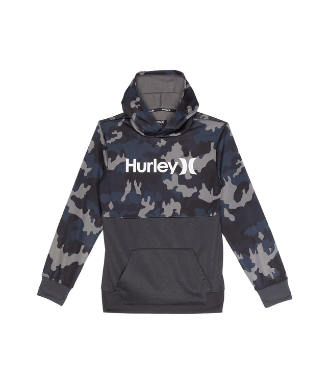 Hurley Boys' Solar Pullover Hoodie, Grey Camo, Med