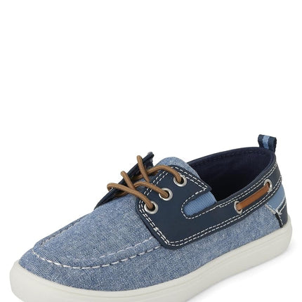 The Children's Place Boy's Slip on Boat Shoes, Navy/Navy, 11 Big Kid
