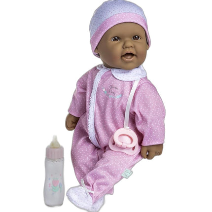 JC Toys - Hispanic La Baby Doll 40 cm Has Soft and Washable Body, Magic Bottle and Pacifier, Pink and White, Designed in Spain, 12 Months