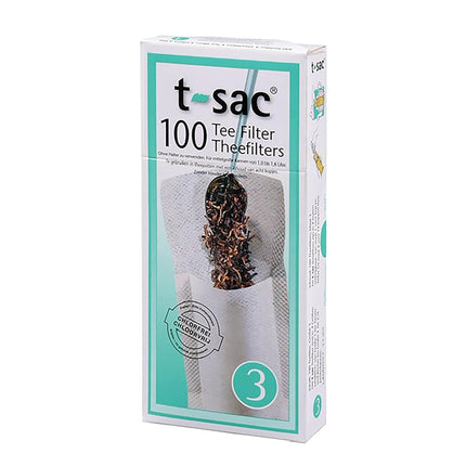 HIC BRANDS T-Sac Tea Filter Bag, Set of 100, White