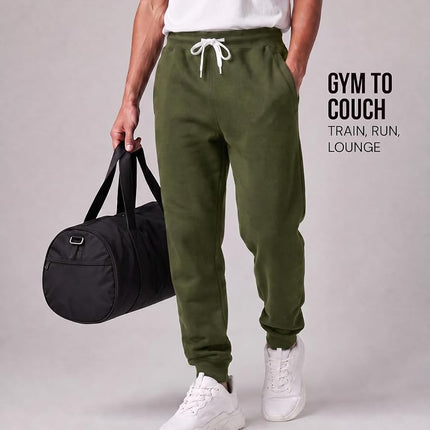 Southpole Men's 1570 Basic Active Fleece Jogger Sweatpants, Olive, Small