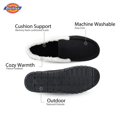 Dickies Closed Back Corduroy Venetian Slipper with Indoor/Outdoor Sole, Black, XL