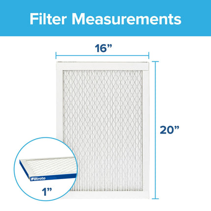 Filtrete 16x20x1 AC Furnace Air Filter, MERV 13, MPR 2200, Elite Allergen, Bacteria & Virus Filter, 3-Month Pleated 1-Inch Electrostatic Air Cleaning Filter, 2-Pack (Actual Size 15.69x19.69x0.78 in)