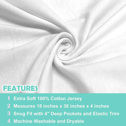 TL Care 100% Natural Cotton Value Jersey Knit Fitted Cradle Sheet, White, Soft Breathable, for Boys and Girls