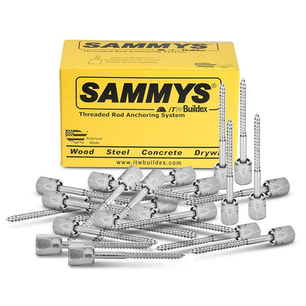 Everflow 8015925-25 GST 3 1/2" Vertical Threaded Rod Anchor Designed for Wood, Steel with Zinc Finish 1/4 x 3 Screw Length (25 Pack), Pack of 25