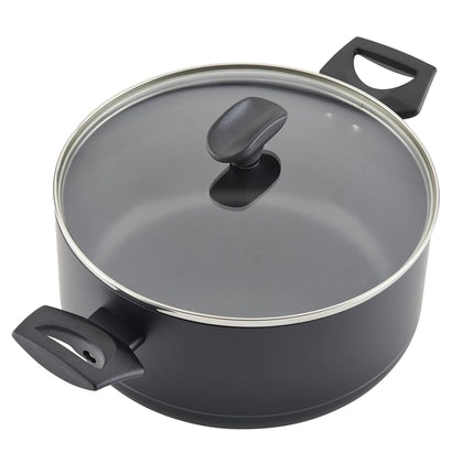 Juego de ollas y sartenes antiadherentes Farberware Power Base, 12 piezas - Negro mate