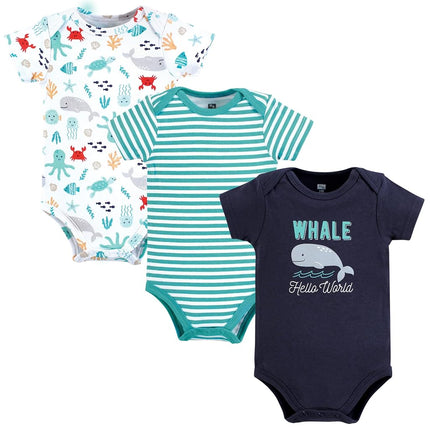 Hudson Baby Bodysuits de Algodón Unisex para Bebés, Personajes Marinos, 9-12 Meses, Personajes Marinos, 9-12 Meses