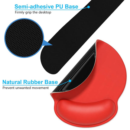 Dapesuom Keyboard Wrist Rest and Mouse Pad with Wrist Support, Cute Memory Foam Cushion for Keyboard and Mouse Set, Ergonomic Desktop Pad Rests with Non Slip Base for Easy Typing & Pain Relief, Red