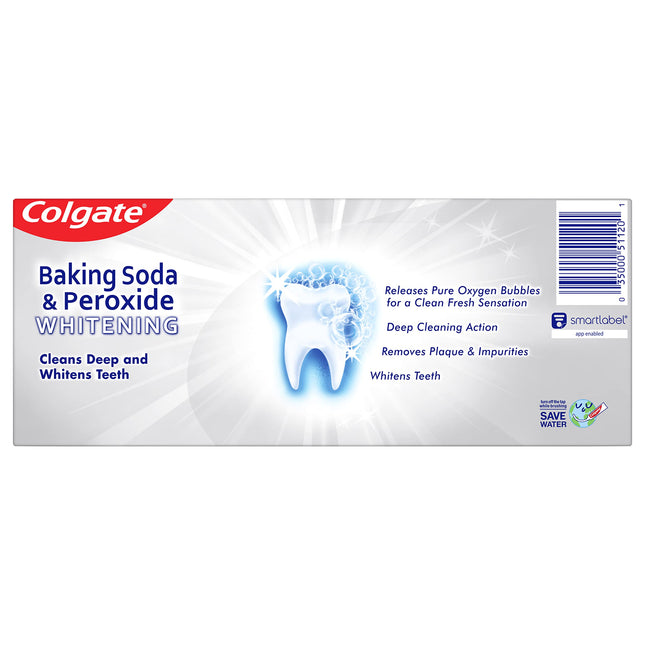 Dentifrice blanchissant au bicarbonate de soude et au peroxyde Colgate - 170 g (lot de 2)