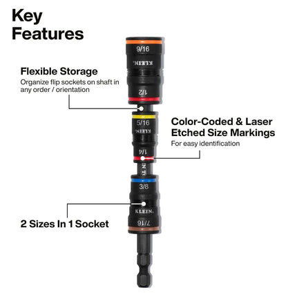 Klein Tools 32303HD Impact Driver Set, 20-in-1 SAE Impact Rated Sockets and Screwdriver Tool with Phillips, Slotted, Square and Torx Tips