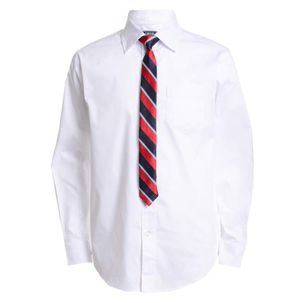 Chemise habillée à manches longues avec cravate IZOD pour garçons, blanc habillé, taille 8