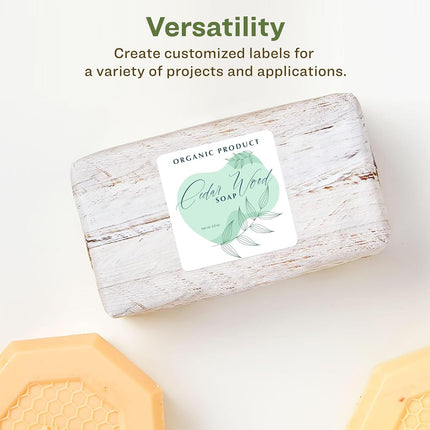 Avery EcoFriendly Matte White Recycled Square Labels, 2" x 2", Print-to-The-Edge, Matte White Labels, Permanent Adhesive, Laser/Inkjet Printable, 600 Total