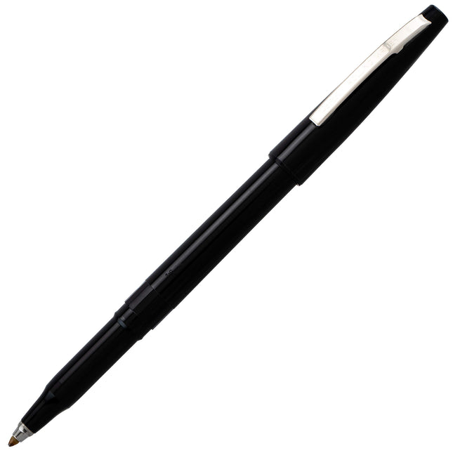 Stylo roller Pentel Rolling Writer Stick, pointe moyenne, corps/encre noirs 0,40 mm, boîte de 12 (R100-A)