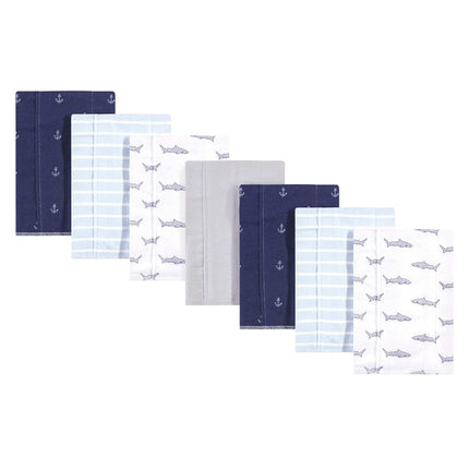 Langes en flanelle de coton Hudson Baby unisexe pour bébé, Requin, Taille unique
