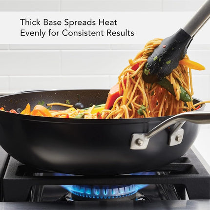 KitchenAid Hard-Anodized Nonstick Stir Fry Pan/Wok, 12.25-Inch, Matte Black