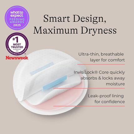 Lansinoh Nursing Pads, Pack of 100 Stay Dry Disposable Breast Pads