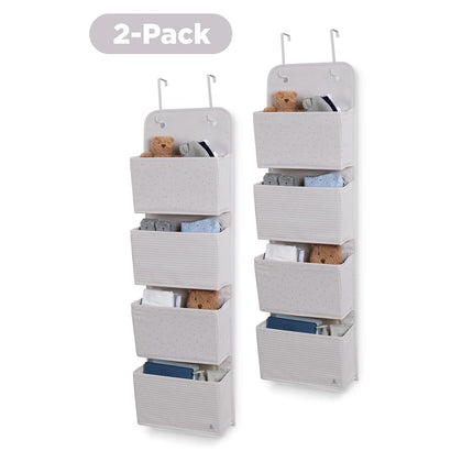 Delta Children GAP babyGap 2-Pack Over the Door Storage Organizer with 4 Pockets, Grey