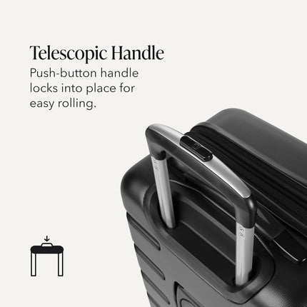 SwissGear 7366 Hardside Expandable Luggage with Spinner Wheels, Black, Checked-Medium 23-Inch