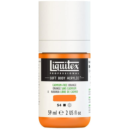 Peinture acrylique fluide professionnelle Liquitex, flacon de 59 ml, Orange sans cadmium