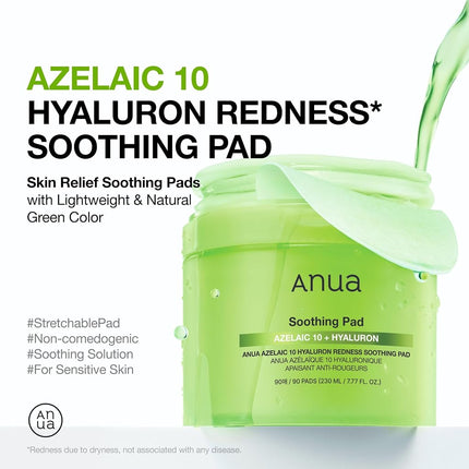 Anua Azelaic Acid 10 Hyaluronic Acid Soothing Toner Pads, 90 Pads