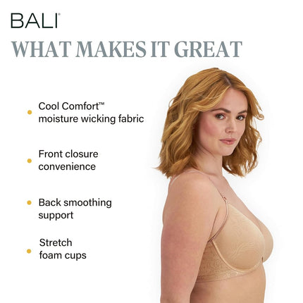 Bali Women's Comfort Revolution Front-Close Shaping Underwire Bra - Beige - 42DD