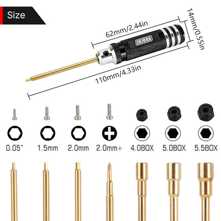 INJORA Short Handle Hex Screwdriver Nut Driver Tools 1/18 1/24 RC Crawler