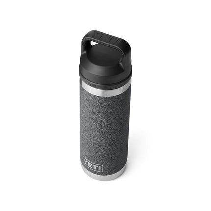 YETI Rambler 18 oz Bottle, Leakproof, Vacuum Insulated, Stainless Steel with Chug Cap, Black Stone