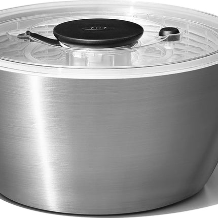 OXO Steel Salad Spinner, Stainless Steel, L
