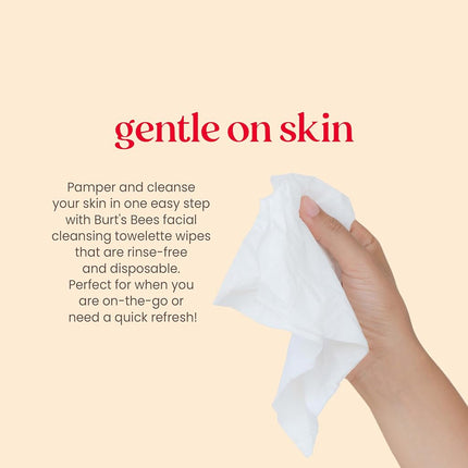 Burts Bees Facial Cleansing Towelettes Sensitive for Unisex 30 Count Towelettes