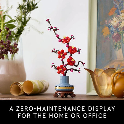LEGO Icons Plum Blossom Flower Décor, Display, Zero Maintenance Plant Gift for Teens and Adults, Artificial Flower Home Décor, Office Décor, Botanical Collection Building Set, Relaxing Activity, 10369