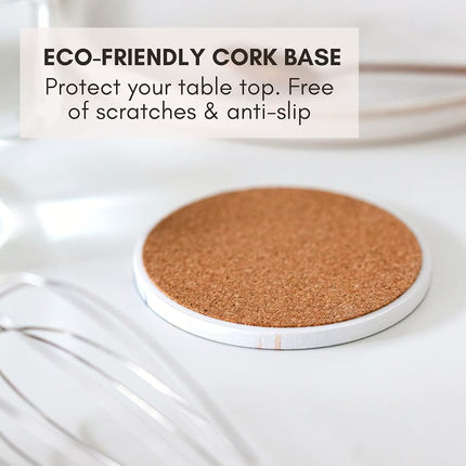 Ceramic Marble Coasters Set of 6, Absorbent Drink Coasters for Table