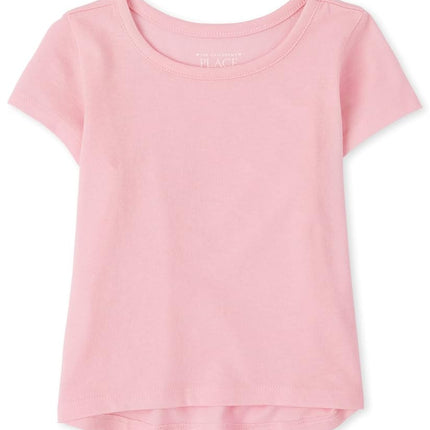 The Children's Place Baby and Toddler Girls Camiseta básica de capas alta-baja, Gum Drop, 18-24 meses