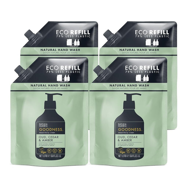 Baylis & Harding Goodness Natural Hand Wash Refill Pouch 1L 4 pack