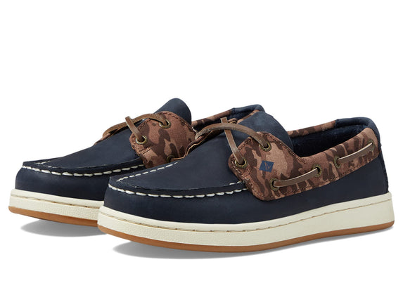 Sperry Unisex-Child Cup Ii Boat Shoe, Tan/Navy, 2.
