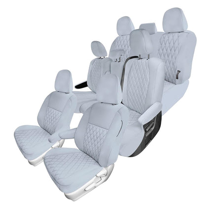 Fundas de asiento de coche FH Group a medida para Toyota Sienna 2011-2020, juego completo de fundas de asiento de coche, fundas de asiento de automóvil de 8 plazas en neopreno gris sólido, fundas de asiento impermeables y lavables