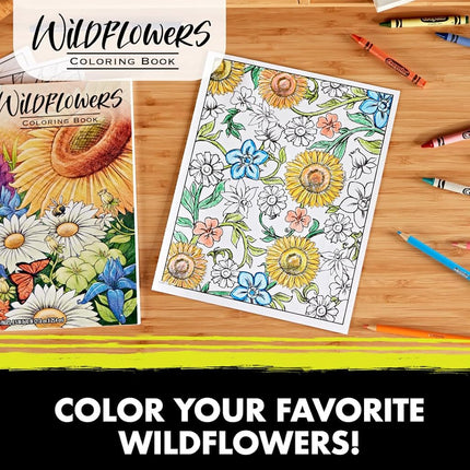 Crayola Wildflower Coloring Book, 40 Premium Adult Coloring Pages, Gift