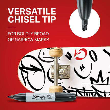 Paquete de 12 rotuladores permanentes Sharpie con punta biselada - ROJO