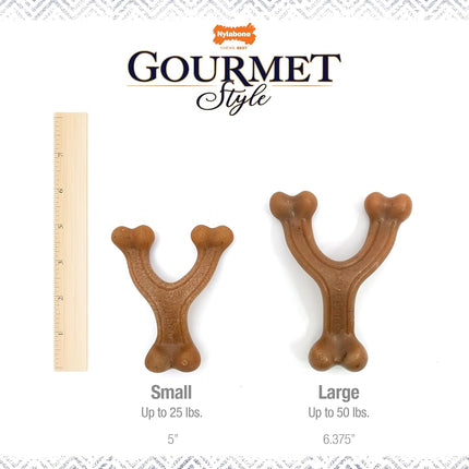 Nylabone Gourmet Style Wishbone Strong Chew Toy for Dogs, Bacon Flavor, Small - Up to 25 lbs, 1 Count